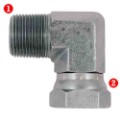 NPTF Male Pipe x NPSM Female Pipe Swivel Elbow