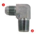 Steel Fittings: JIC 37� Male x NPTF Male Pipe 90�