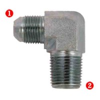 Steel Fittings: JIC 37� Male x NPTF Male Pipe 90�