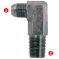 Steel Fittings: JIC 37� Male x NPTF Male Pipe Long 90�