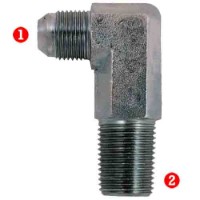 Steel Fittings: JIC 37� Male x NPTF Male Pipe Long 90�