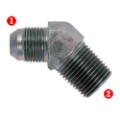 Steel Fittings: JIC 37� Male x NPTF Male Pipe 45�