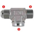 Male 37� Flare (JIC) x Male Pipe (NPTF) x Female Pipe (NPTF)