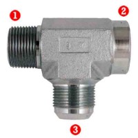 Male Pipe (NPTF) x Female Pipe (NPTF) x Male 37� Flare (JIC)