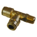 Push-In x NPTF Male Pipe Swivel Run Tee