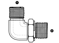6069 | Face Seal x Metric Male (Adj.) 90� Elbow