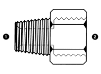 9037 | Male Pipe (NPTF) x Female BSP Solid