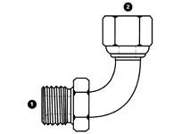 9045 | BSPP x Female BSPP Swivel 90� Bent Tube Elbow