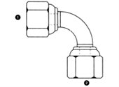 9050 | Female BSPP Swivel x Female BSPP Swivel 90� Bent Tube Elbow