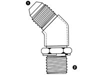 9058 | SAE 37� Flare (JIC) x BSPP Adjustable 45� Elbow