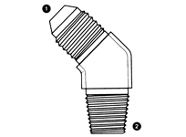 9064 | SAE 37� Flare (JIC) x BSPT 45� Elbow