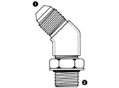 JIC 37� Male x Metric Male (Adj.) 45� Elbow