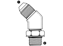 JIC 37� Male x Metric Male (Adj.) 45� Elbow