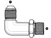 JIC Male x Metric Male Adj. Long Elbow, 9069L