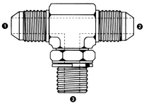 JIC Male x Metric Male Adj. Branch Tee, 9169
