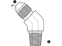 9225 | Japanese 30� Cone Seat (JIS) x BSPT 45� Elbow