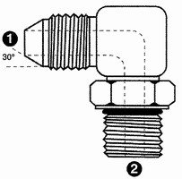 JIS 30� Male x ORB Male 90� Elbow, 9278