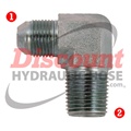 Steel Fittings: JIC 37� Male x NPTF Male Pipe 90�