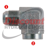 Steel Fittings: JIC 37� Male x NPTF Female Pipe 90�