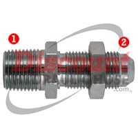 Male Pipe x Male 37� Flare Bulkhead