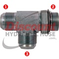 SS-6804 | SAE 37� (JIC) x Straight Thread O-Ring Run Tee